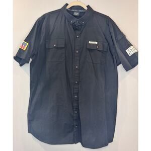 Grunt Style Shirt Mens Extra Large XL Black Garage Button Up Short Sleeve GS5216